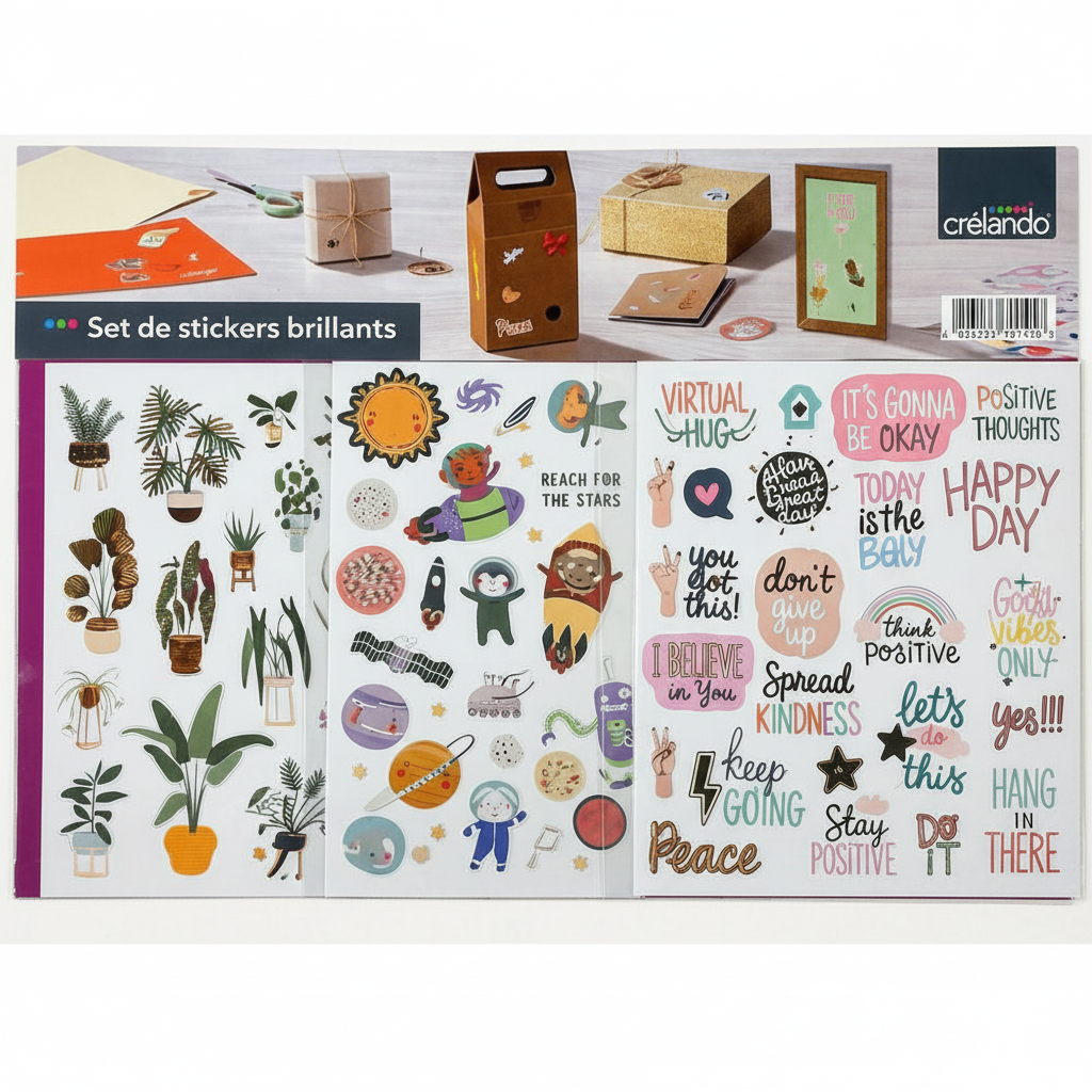 Crelando Stickers Set for Kids – 6 Themes