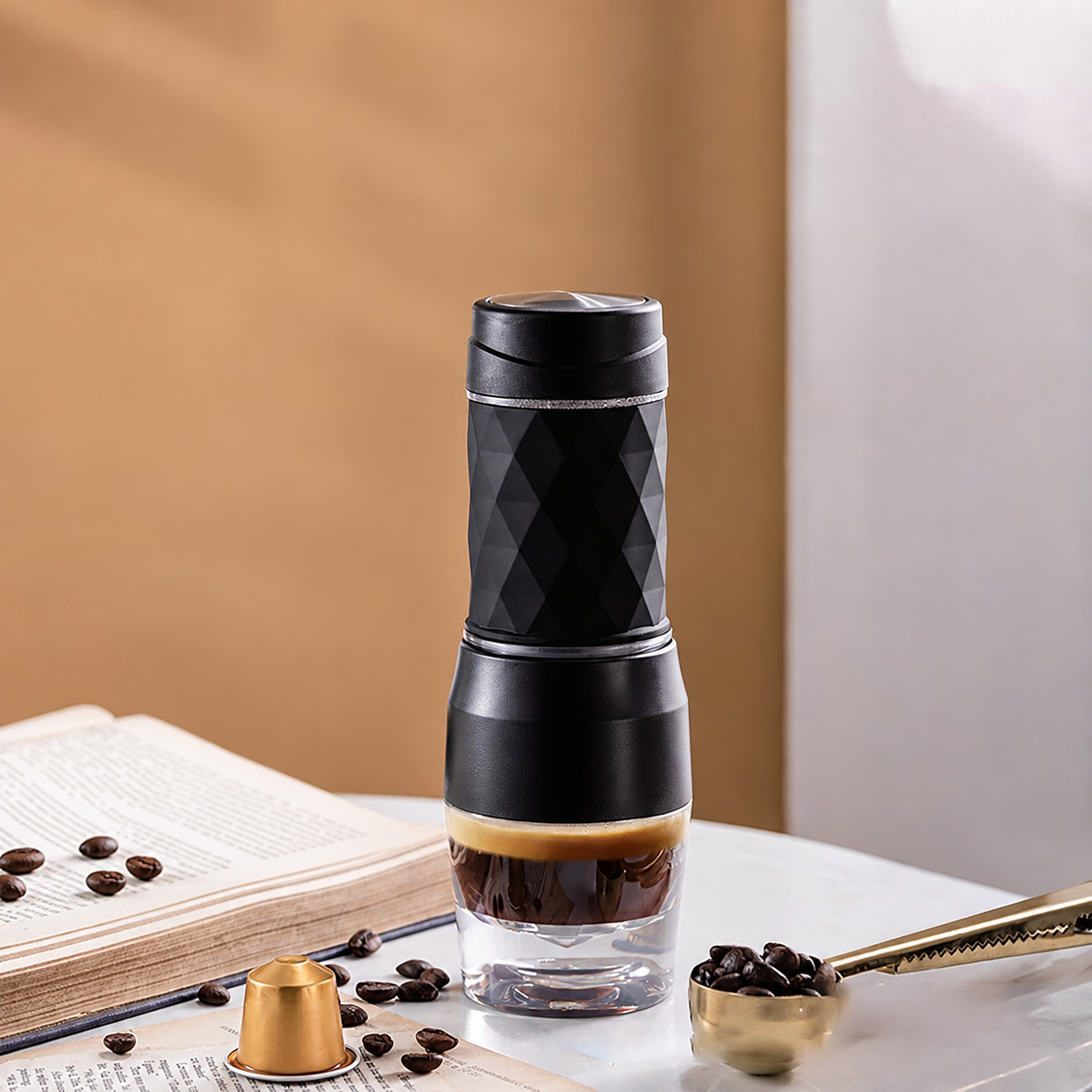 Hand Coffee Machine Hand Espresso Portable Mini Coffee Maker for Powder Capsule