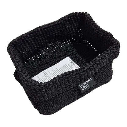 LIVARNO Home Crocheted Storage Basket 22 x 14 x 10 cm Black