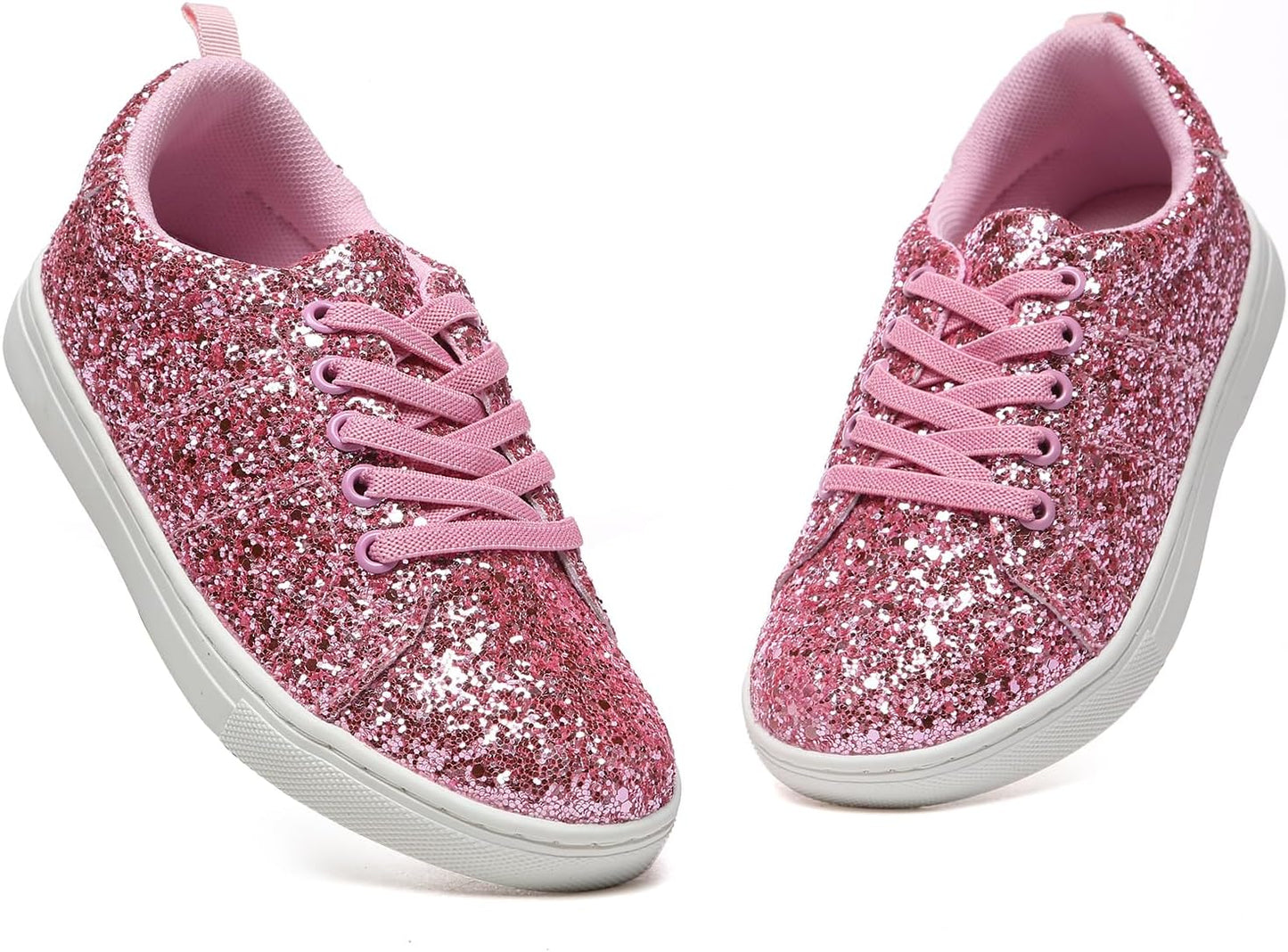 Bernal Girls Sparkle Glitter Sequin Slip-On Low Top Walking Shoes