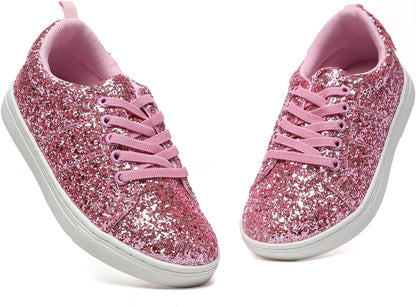 Bernal Girls Sparkle Glitter Sequin Slip-On Low Top Walking Shoes