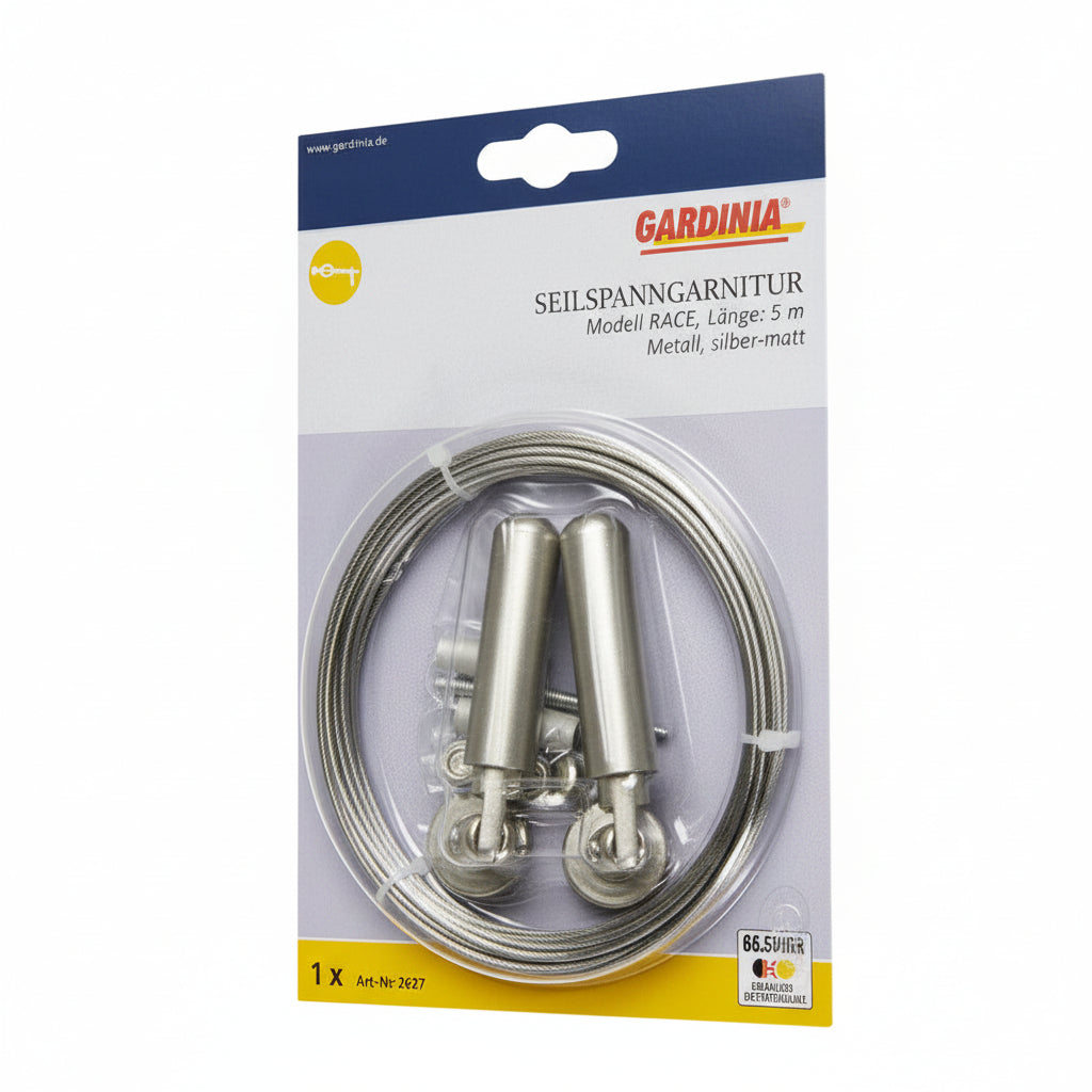 Gardinia 5m Metal Cable Tensioner – Wall or Recessed Matte Silver