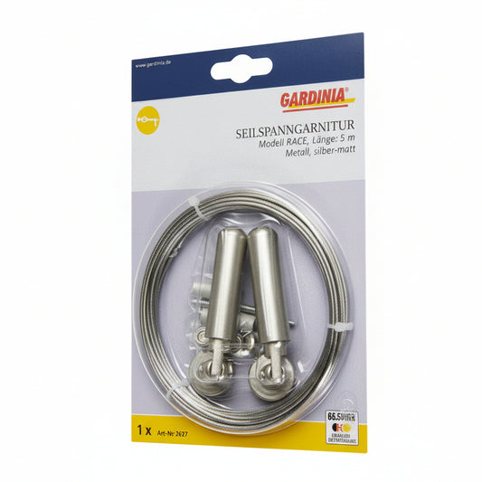 Gardinia 5m Metal Cable Tensioner – Wall or Recessed Matte Silver