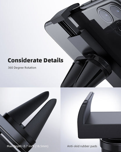 Lamicall Car Air Vent Phone Mount Two-Grip Design Black