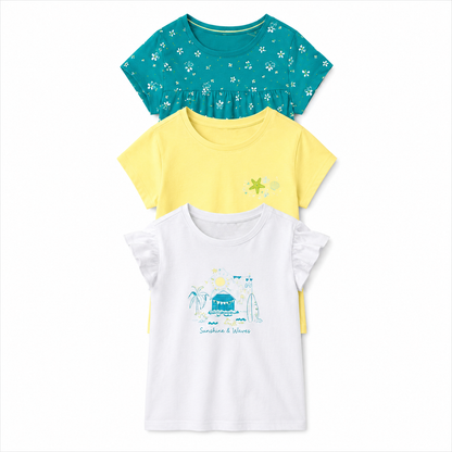 lupilu Girls' T-Shirt 3‑Pack