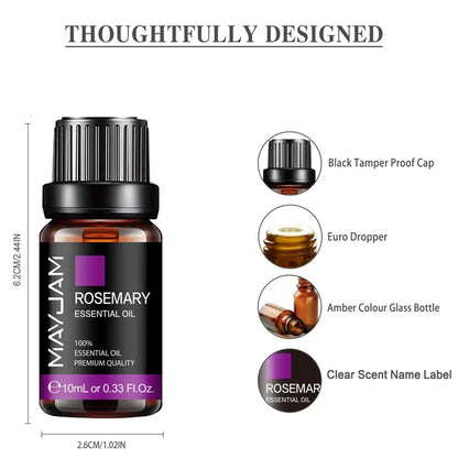 MAYJAM 100% Pure Natural Rosemary Essential Oil 10ml Aromatherapy Diffuser - Gomix Brands Outlet