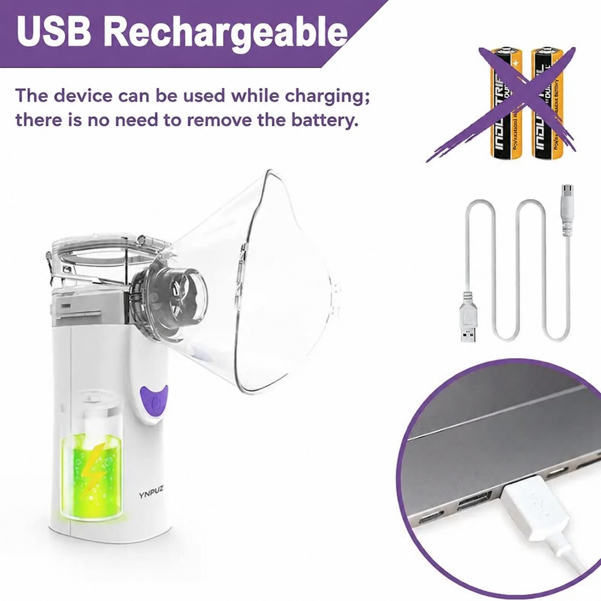 YNPUZ UN100 Mesh Nebulizer Inhaler