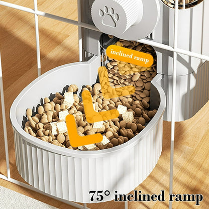 SLYNSHome Hanging Automatic Gravity Pet Food Water Dispenser for Small Pets - Gray