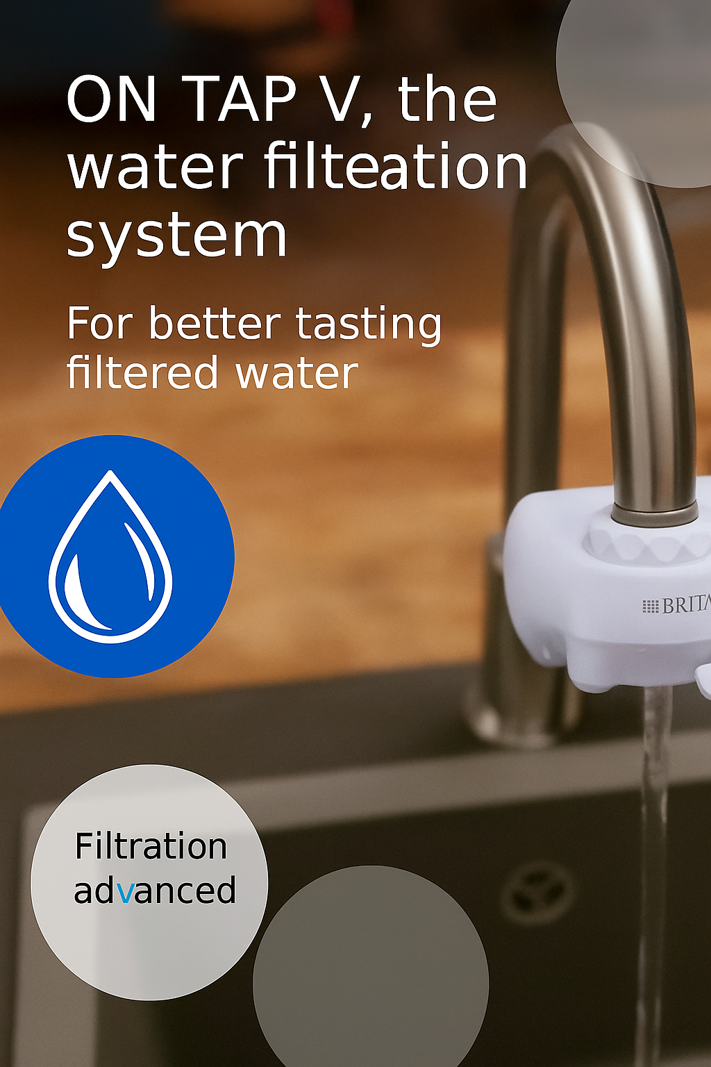 BRITA ON TAP V Faucet Water Filter System for Pure, Great-Tasting Water