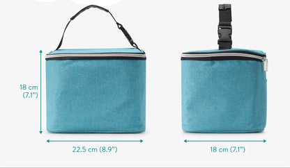 Navaris Turquoise Insulated Cooler Bag for Baby Bottles, Beverages, Breastmilk with Ice Pack