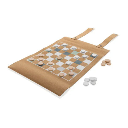 Britton Foldable Cork Backgammon & Checkers Game Set: Portable, FSC®-Certified Fun - Gomix Brands Outlet