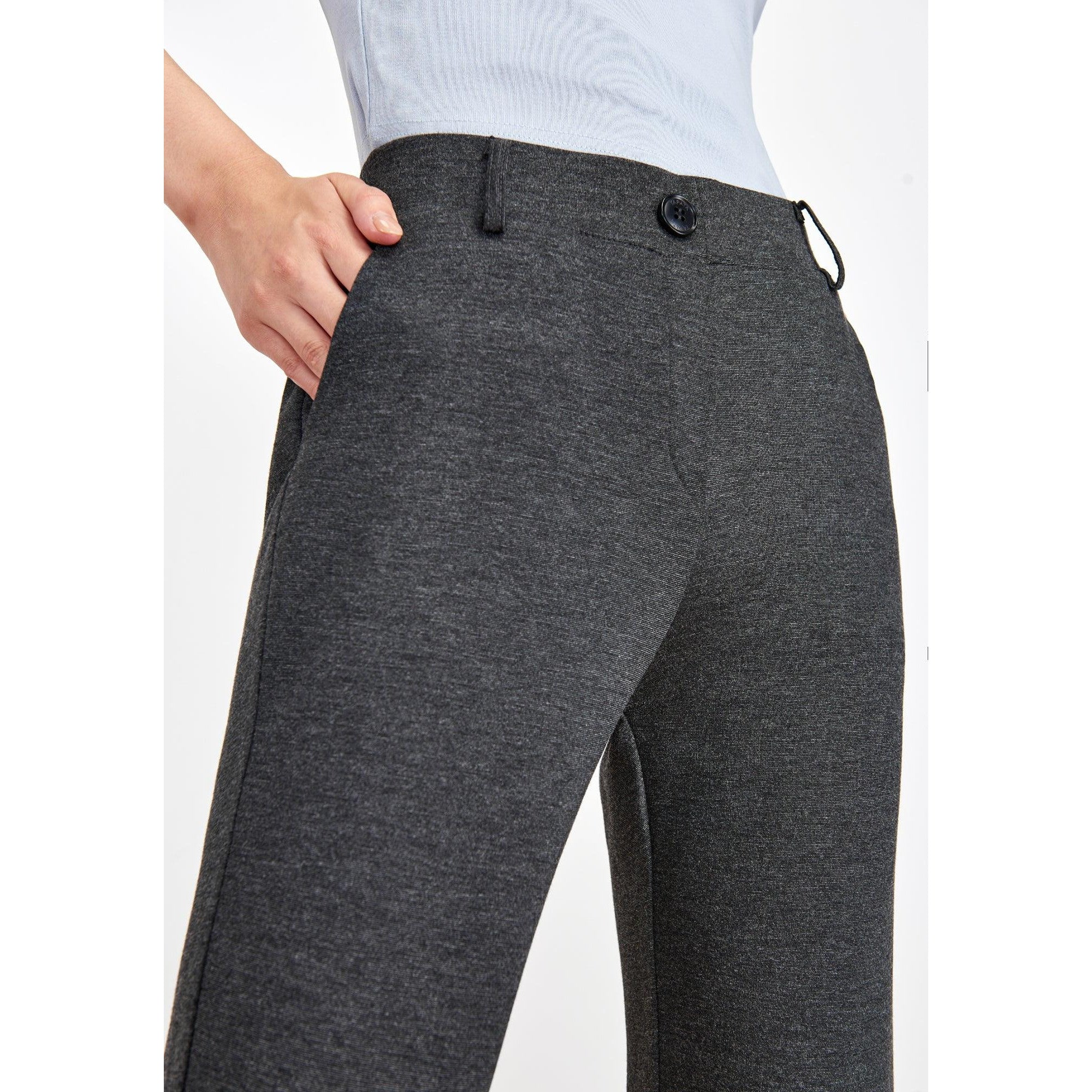 Women's Comfortable Straight Leg Dress Pants with Pockets - Wrinkle-Resistant Ponte Knit - Gomix Brands Outlet