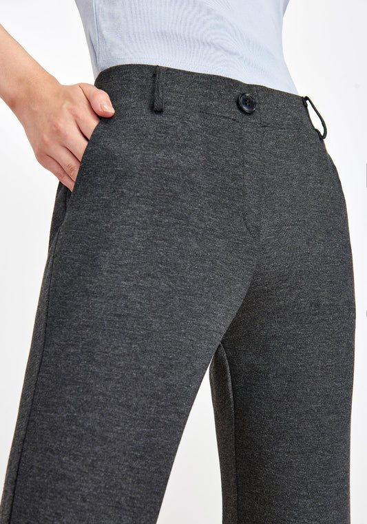 Women's Comfortable Straight Leg Dress Pants with Pockets - Wrinkle-Resistant Ponte Knit - Gomix Brands Outlet