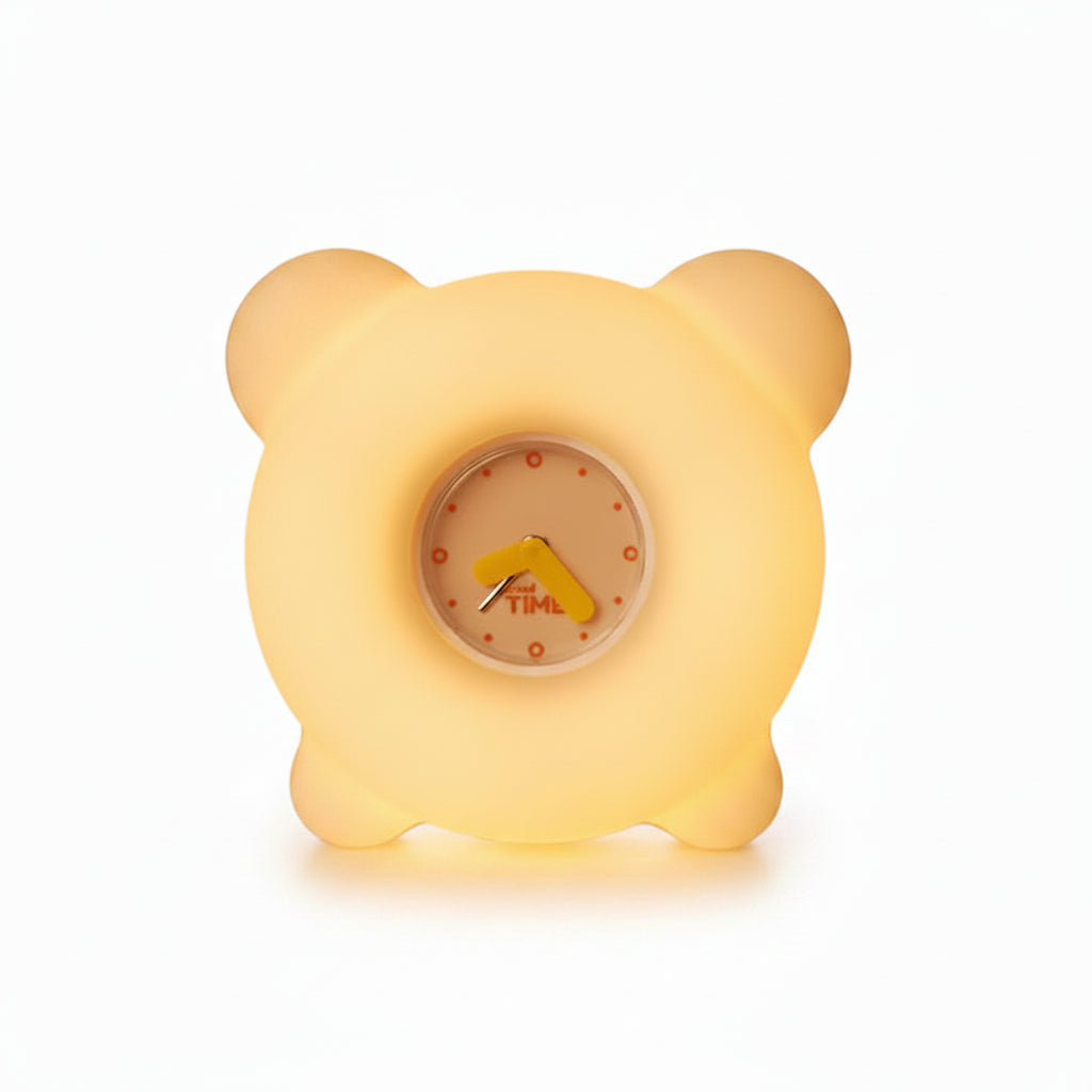 UNEEDE Alarm Clock Night Light, Soft Glow Alarm Clock Lamp for Modern Bedside Decor