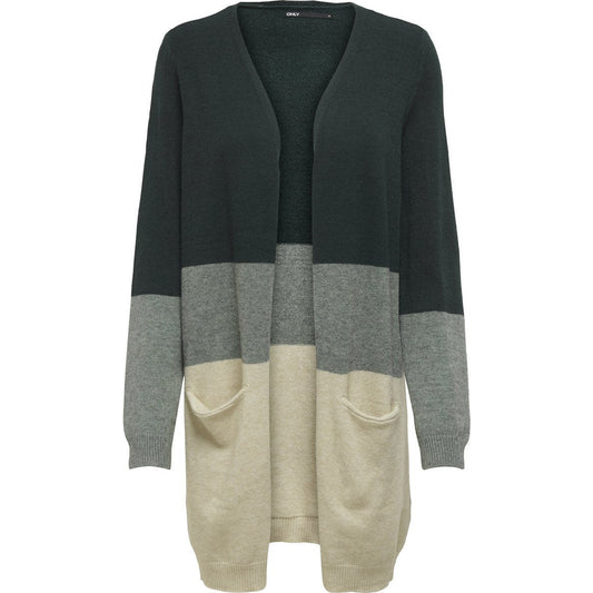 ONLY ONLQUEEN Women's Long Knitted Cardigan with Pockets, Open Front