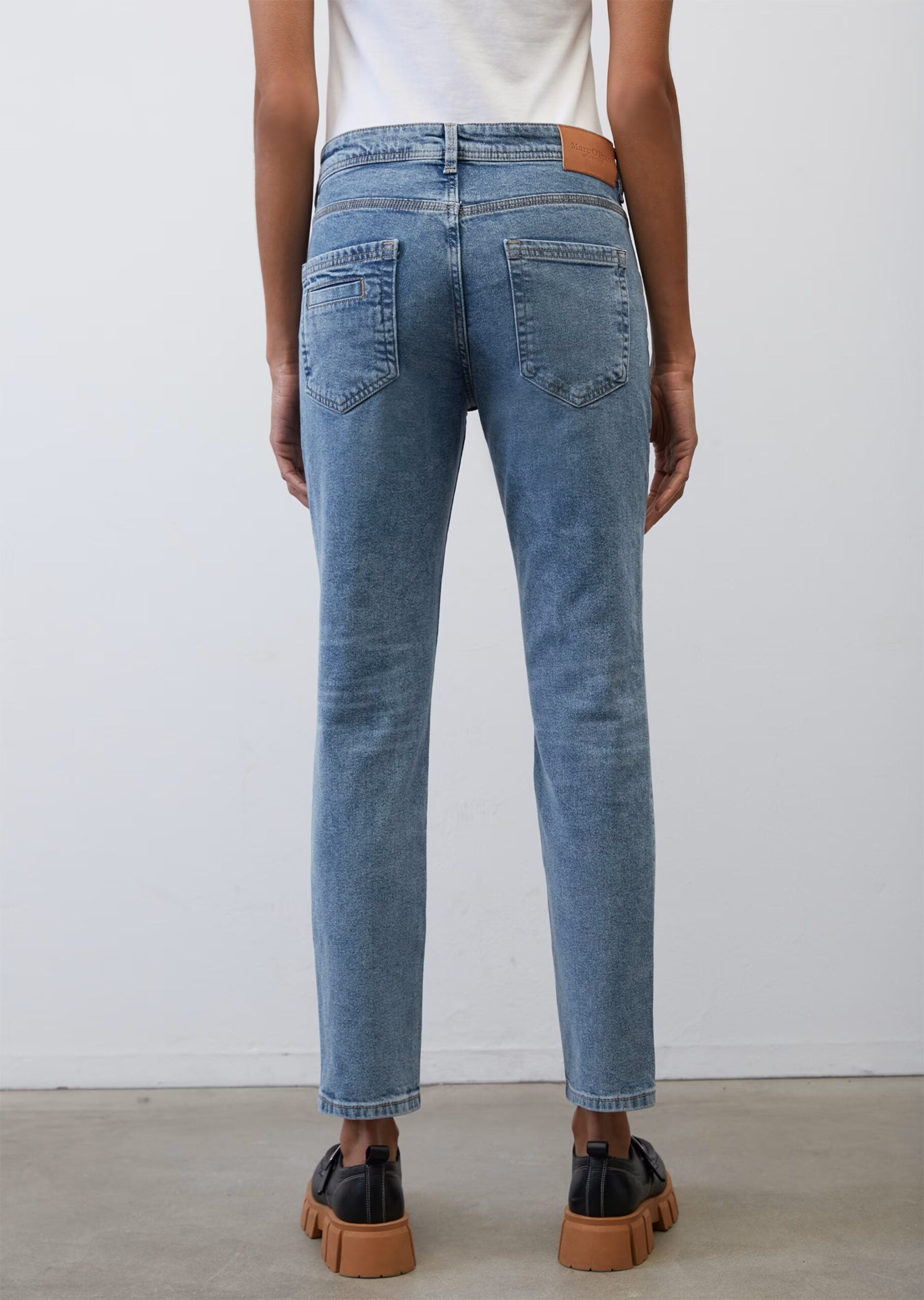 MARC O'POLO Theda Boyfriend Cropped Jeans Organic Cotton Blend Sustainable Mid Blue