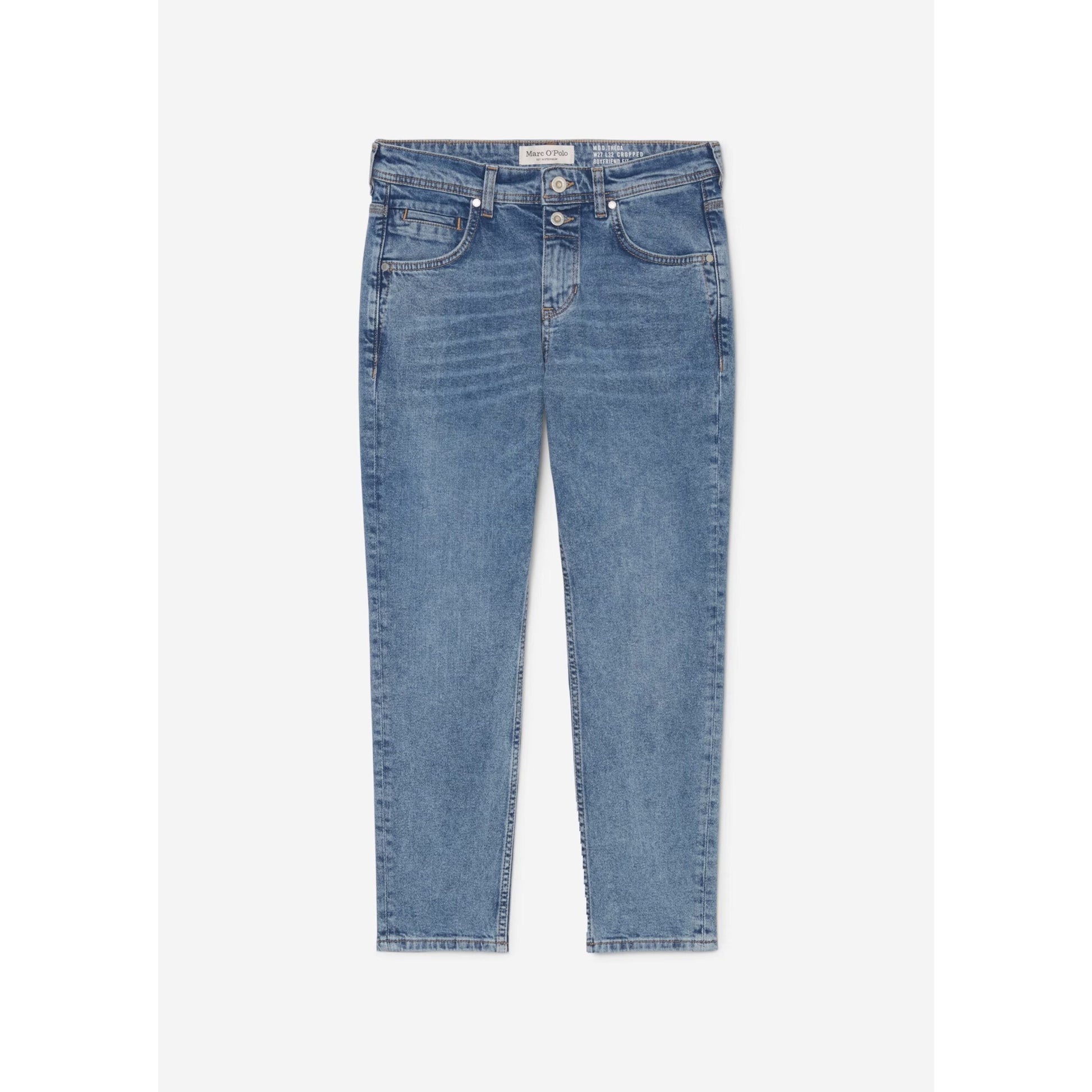 MARC O'POLO Theda Boyfriend Cropped Jeans Organic Cotton Blend Sustainable Mid Blue
