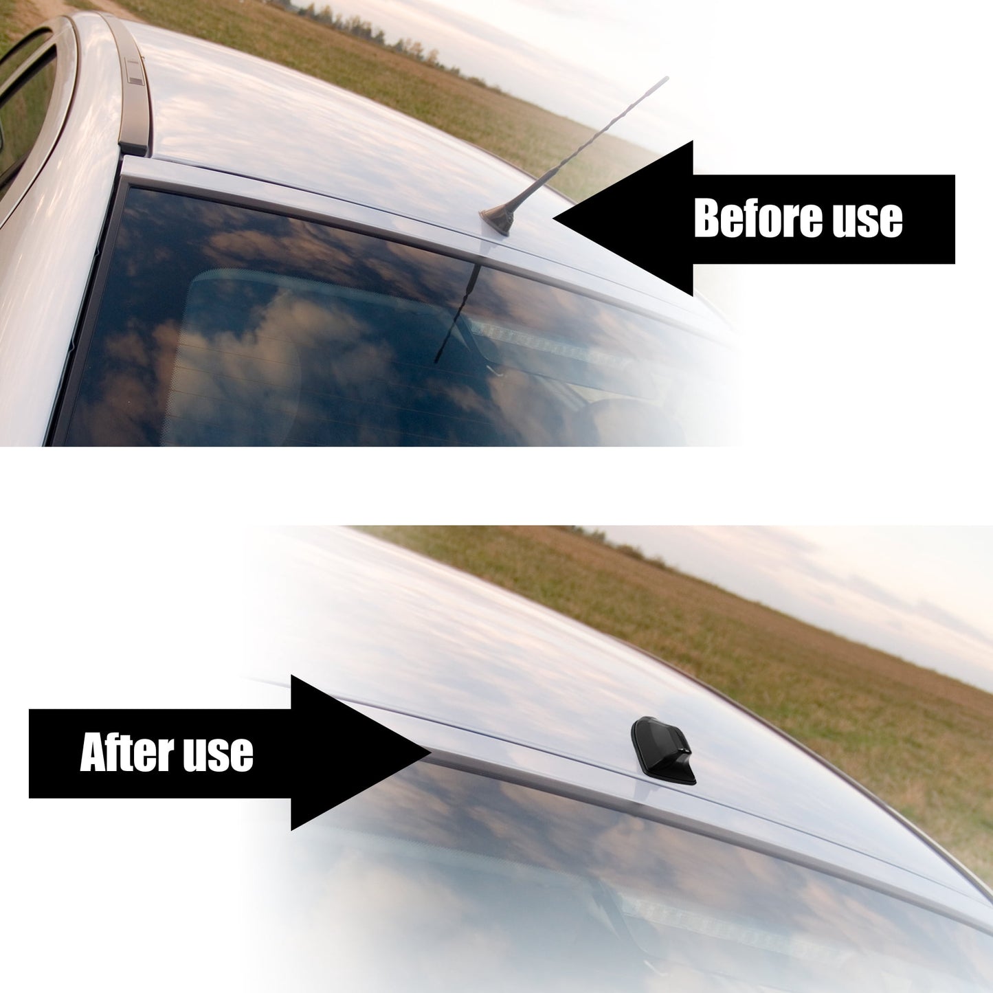 Unique Bargains Decorative Shark Fin Car Roof Antenna Black