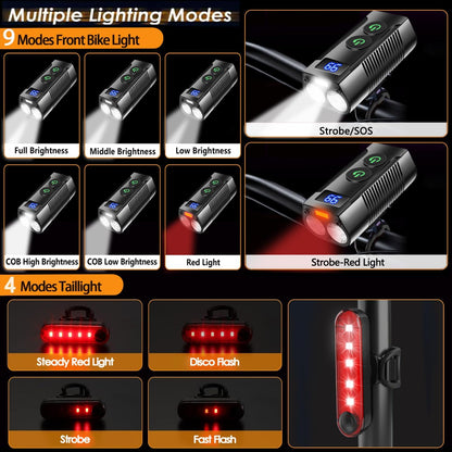 REHKITTZ QB202 Front and Rear Bike Light Set