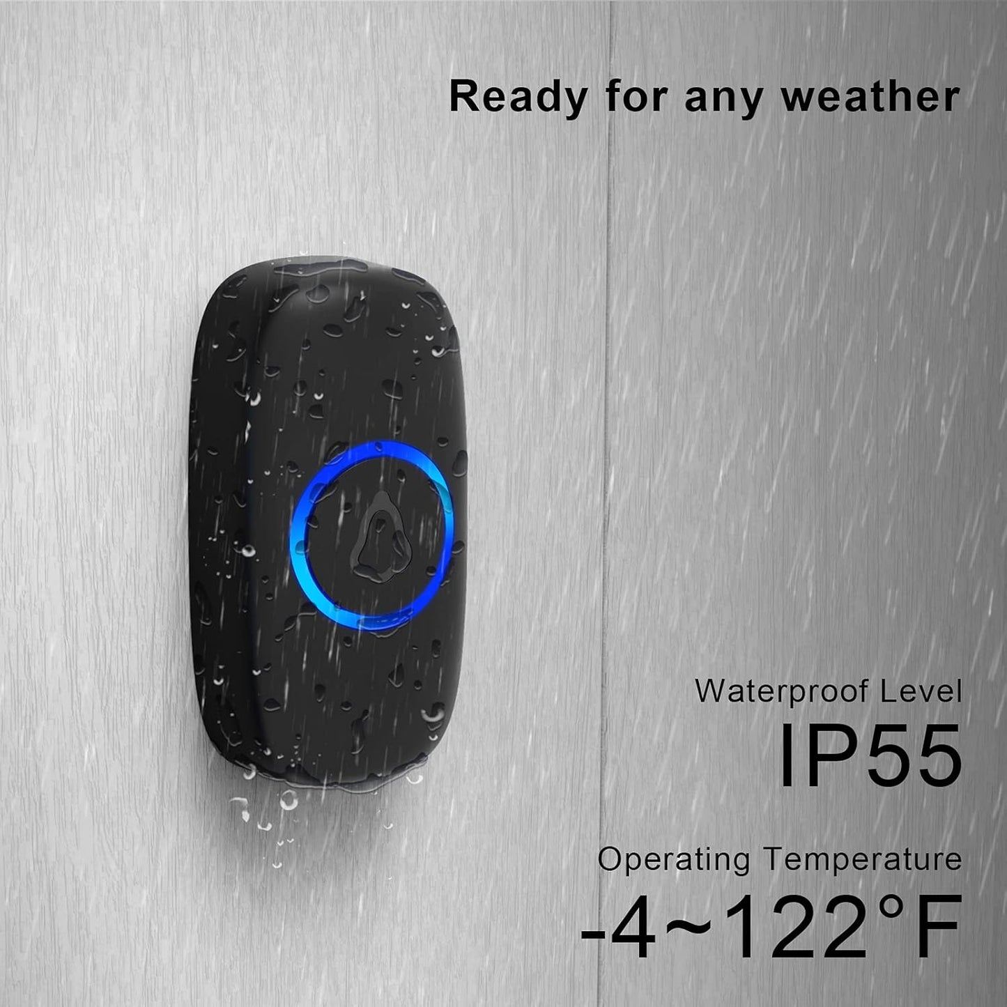 SECRUI Waterproof Wireless Doorbell with 58 Chimes, 1000ft Range