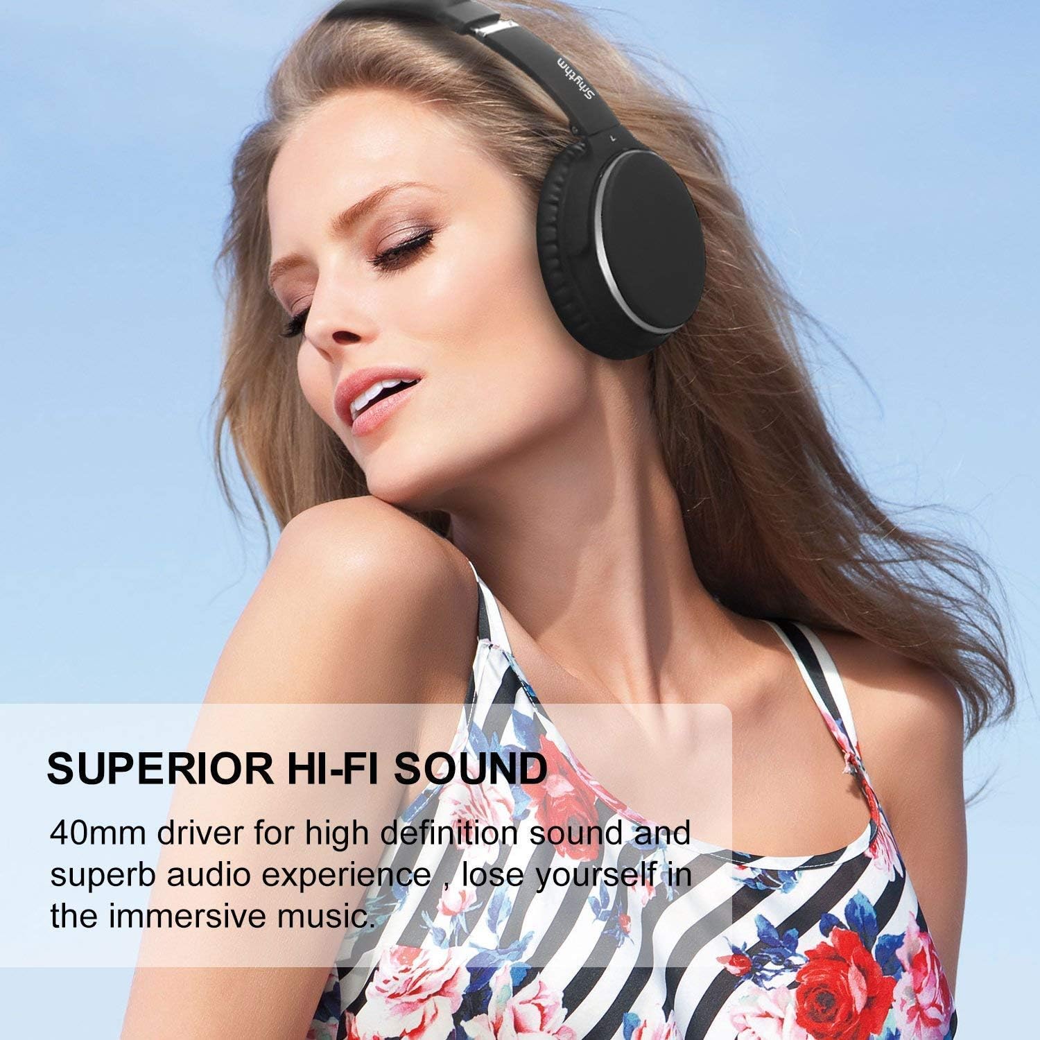 Srhythm NC25 Ultra-Light Over-Ear ANC Bluetooth Headphones with 50h Battery
