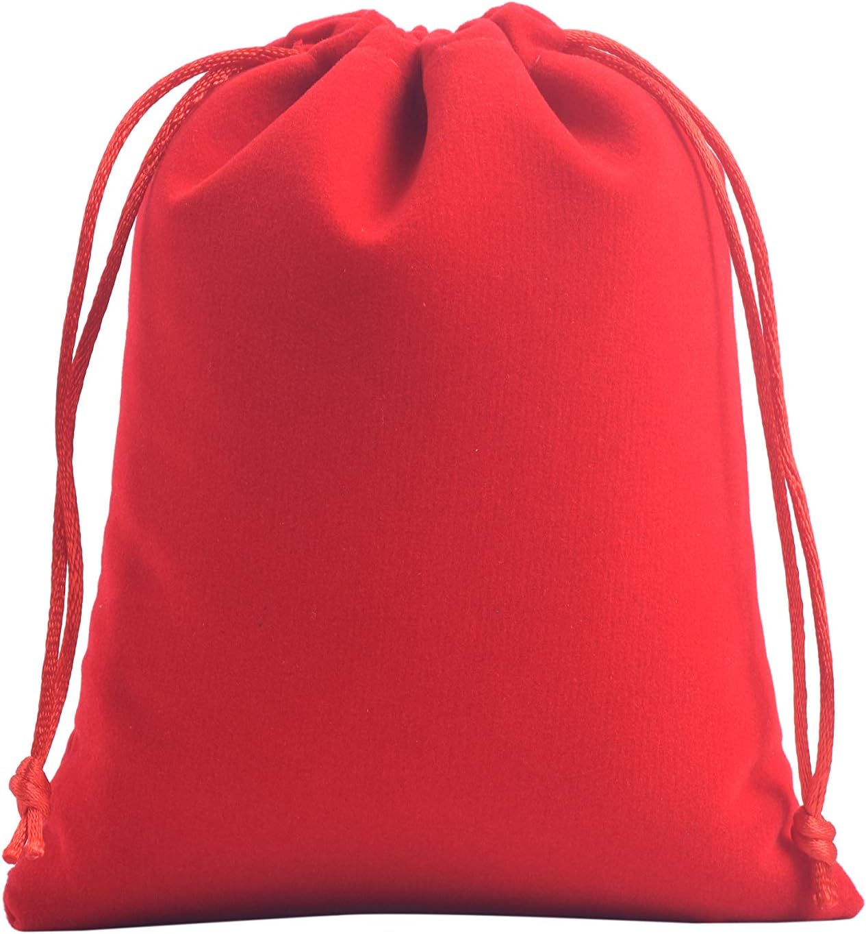 KONMAY Large Red Velvet Drawstring Bag 15x20cm