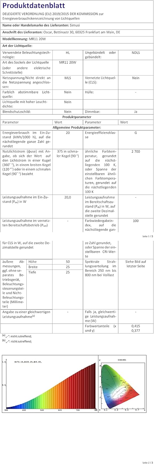 Simusi GU4 MR11 12V 20W Halogen Spot Light – 12 Pack Warm White