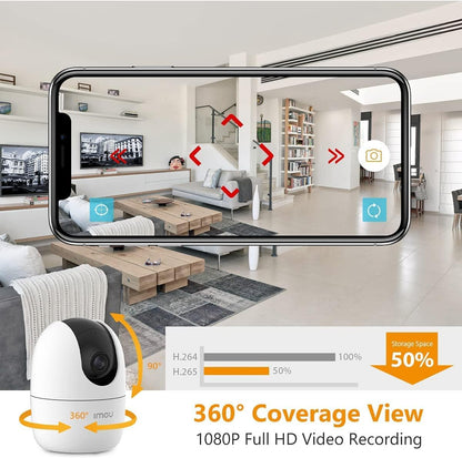 Imou Ranger 2-D 1080P Wi-Fi Dome Camera 360° Coverage AI Human Detection Privacy Mode Two-Way Talk