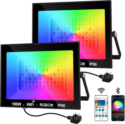 T-Sunus 100W LED Floodlight Smart RGB Wi‑Fi