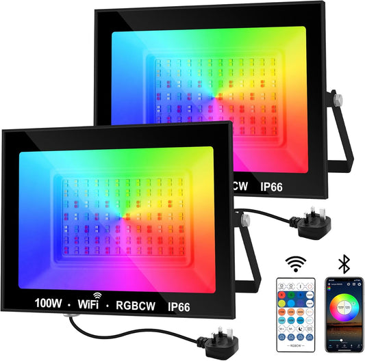 T-Sunus 100W LED Floodlight Smart RGB Wi‑Fi
