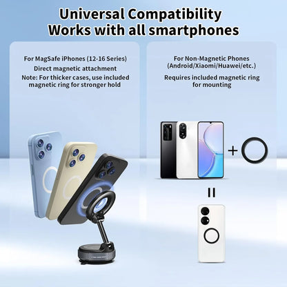 TONEOF 360° Rotatable Magnetic Car Phone Stand with Vacuum Suction - Gomix Brands Outlet
