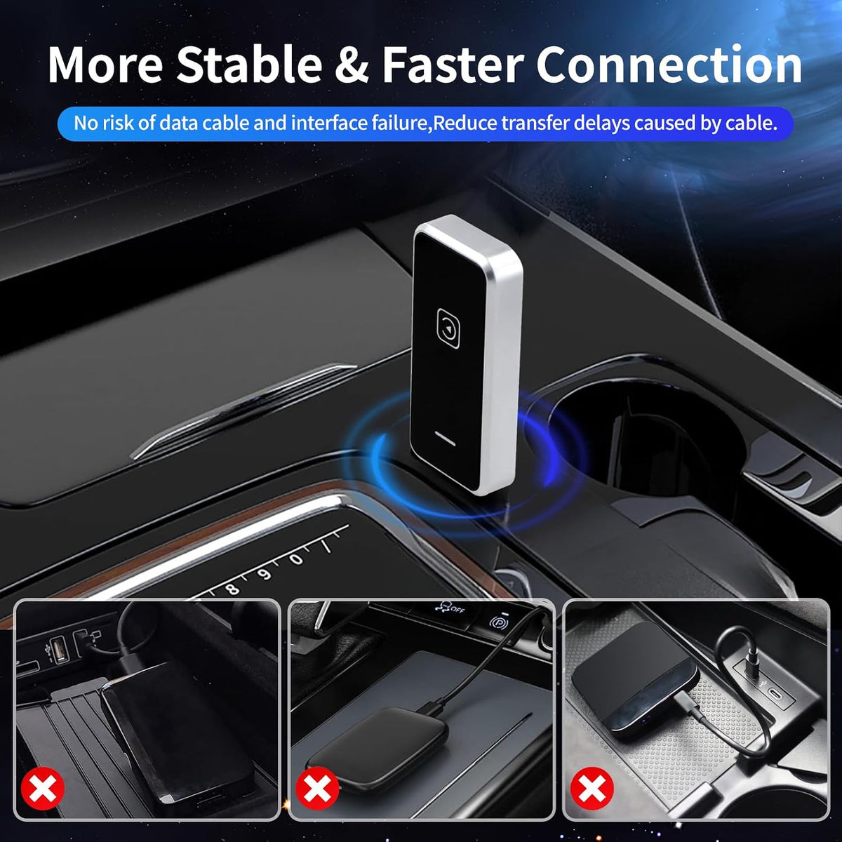 PBCZ 2-in-1 Wireless CarPlay and Android Auto Adapter