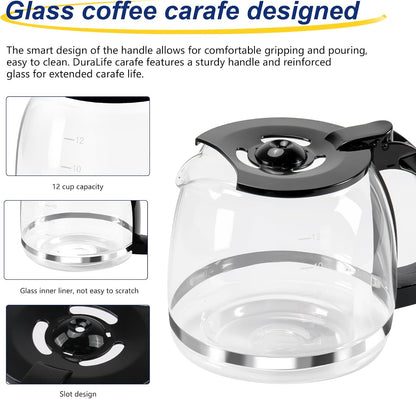 Doufuhua 12-Cup Glass Coffee Carafe Replacement for Hamilton Beach FlexBrew