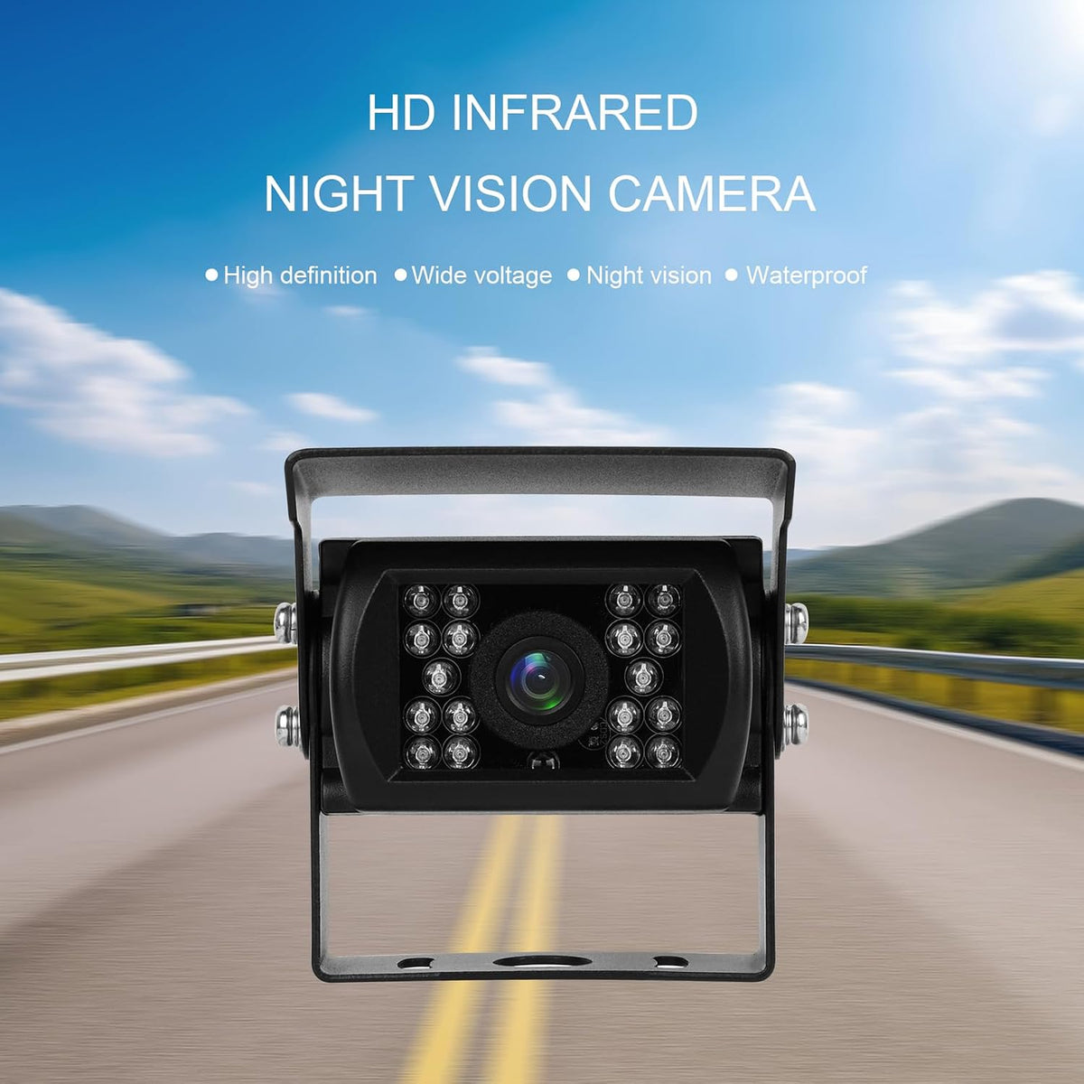 CAMECHO Vehicle Backup Camera with IR Night Vision for Bus Truck RV