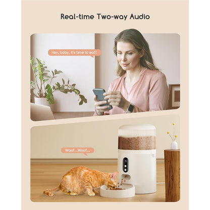 Faroro 4L Automatic Cat Feeder with 3MP Night‑Vision Camera