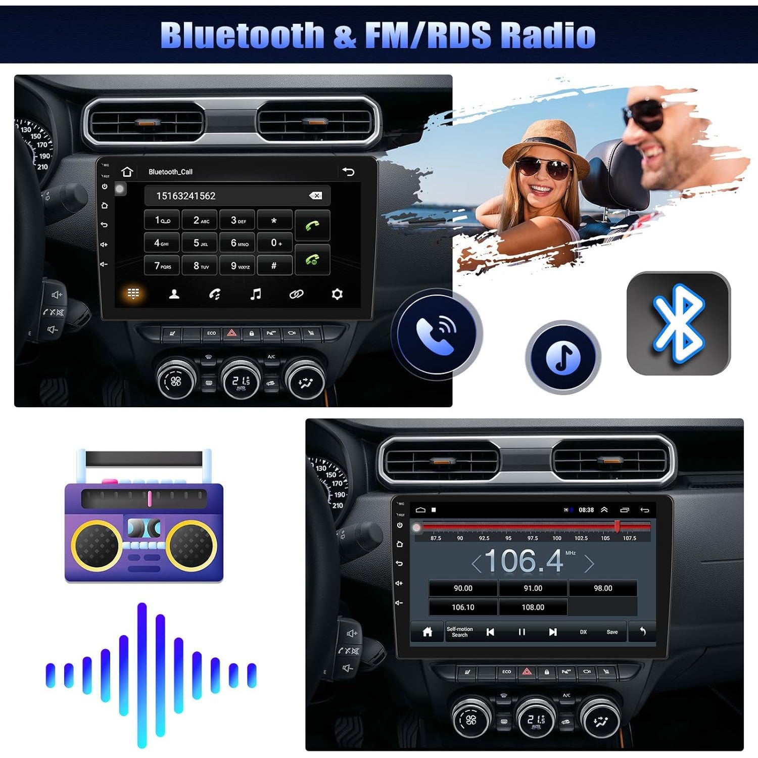 Android 13 10‑Inch Car Radio with GPS Navigation, Bluetooth & Dual USB