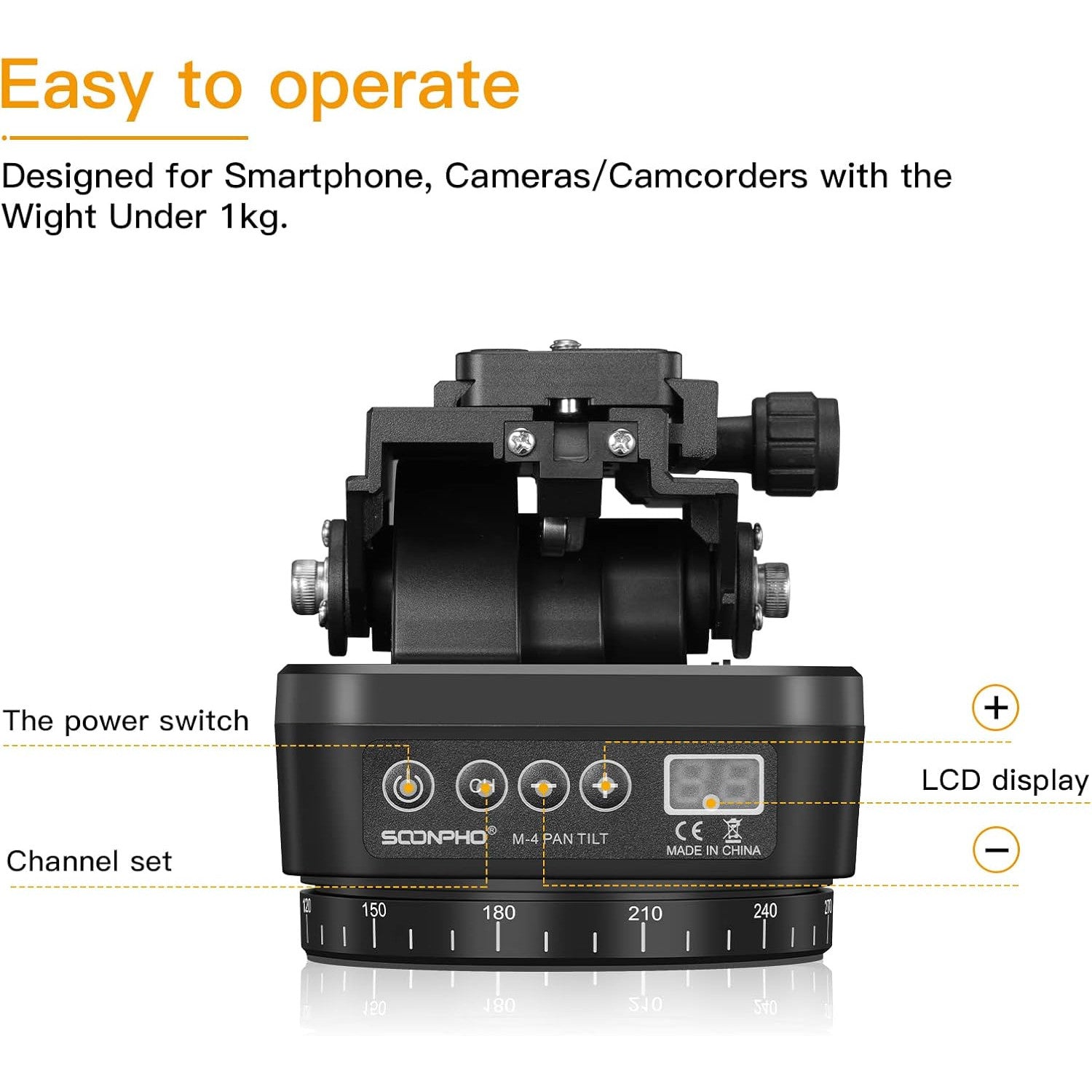 Soonpho M4 Motorized Panoramic Tripod Head with Remote for DSLR