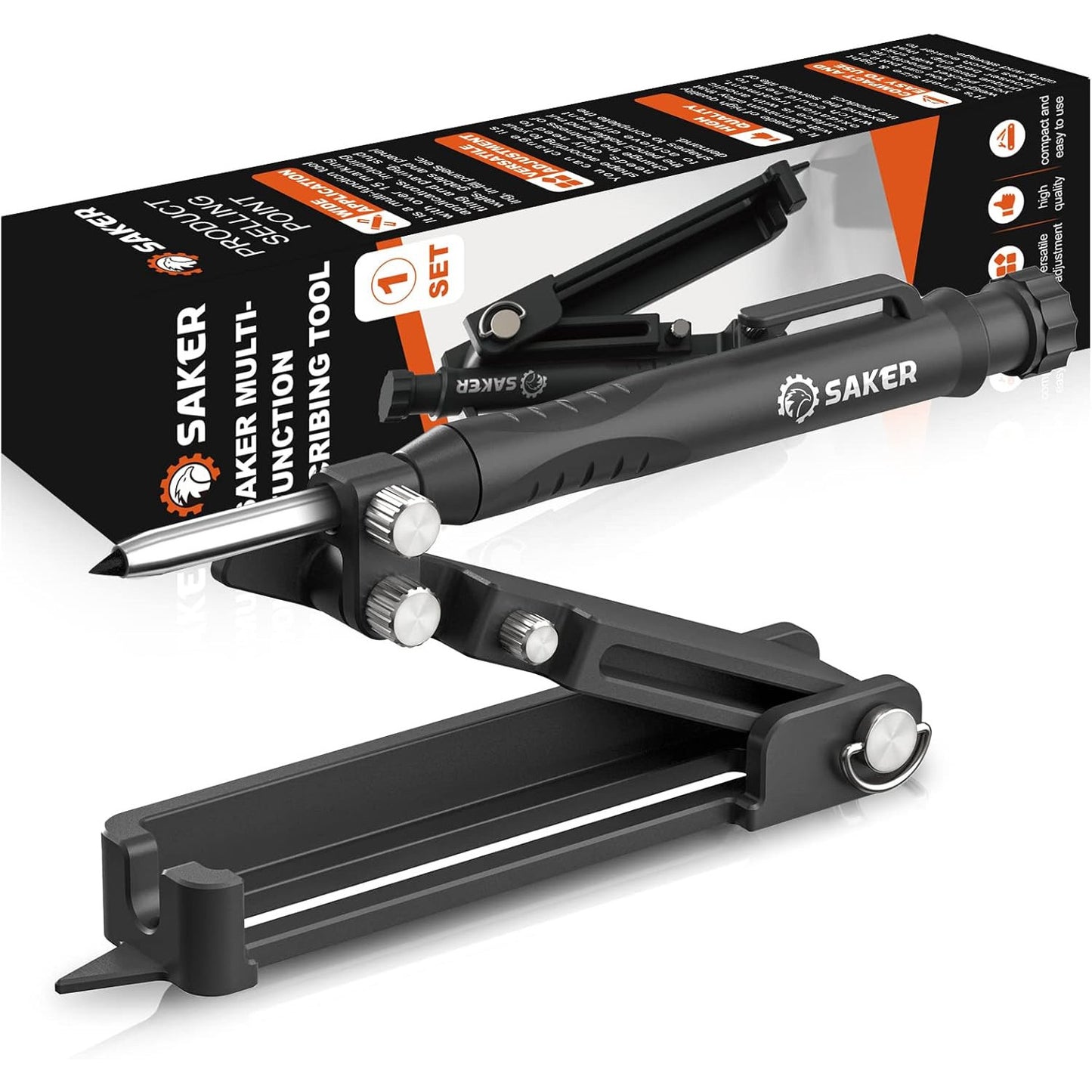 Saker Multi-function Precision Scribing Tool for Woodworking, Metalworking, Crafting Projects