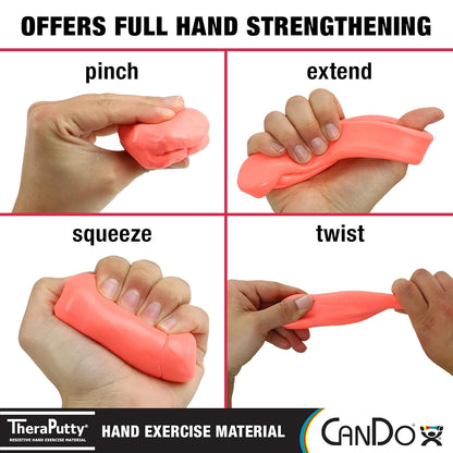 Cando Red Light TheraPutty 4oz Hand Therapy Putty for Strength and Stress Relief