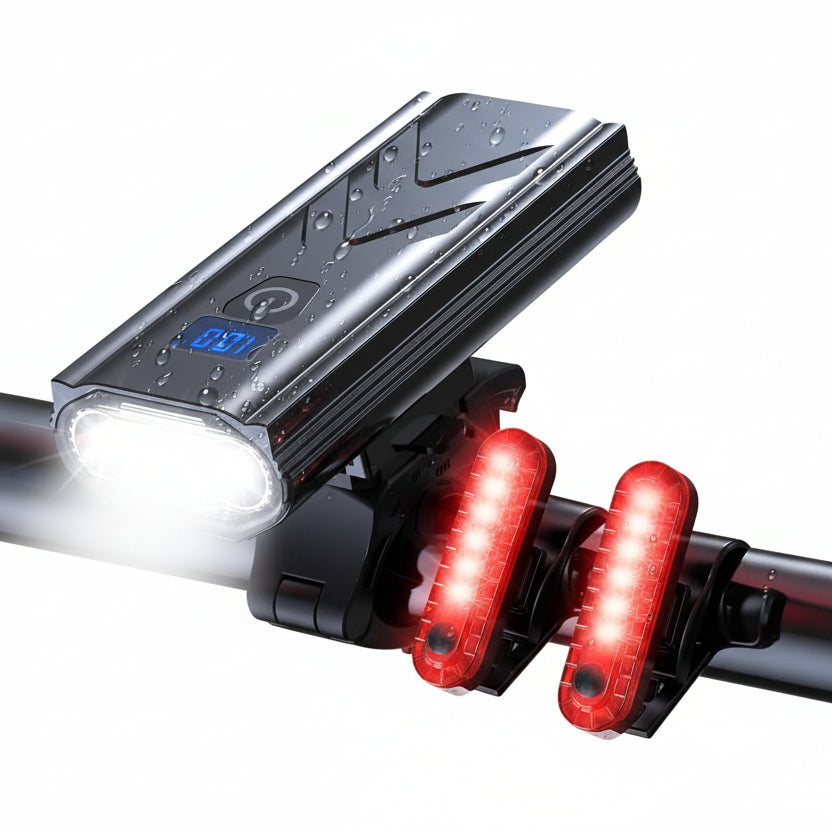 OLDBER BQ211-B Rechargeable Bicycle Light Set 1200LM Black