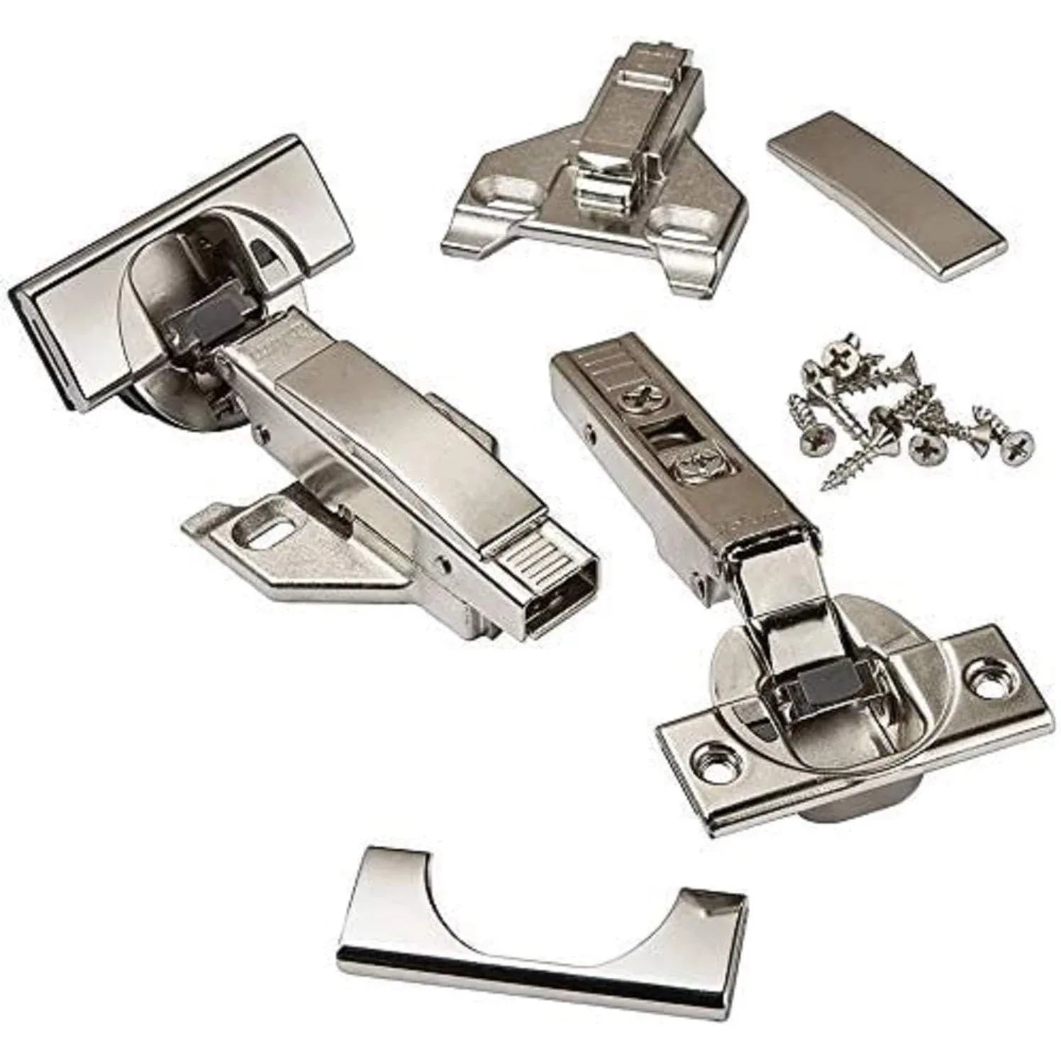 Blum CLIP Top BLUMOTION Soft-Close Hinges 8-Pack 110° Faceframe Nickel-Plated - Gomix Brands Outlet