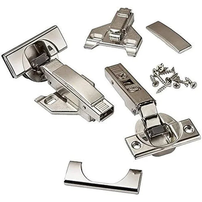 Blum CLIP Top BLUMOTION Soft-Close Hinges 8-Pack 110° Faceframe Nickel-Plated - Gomix Brands Outlet