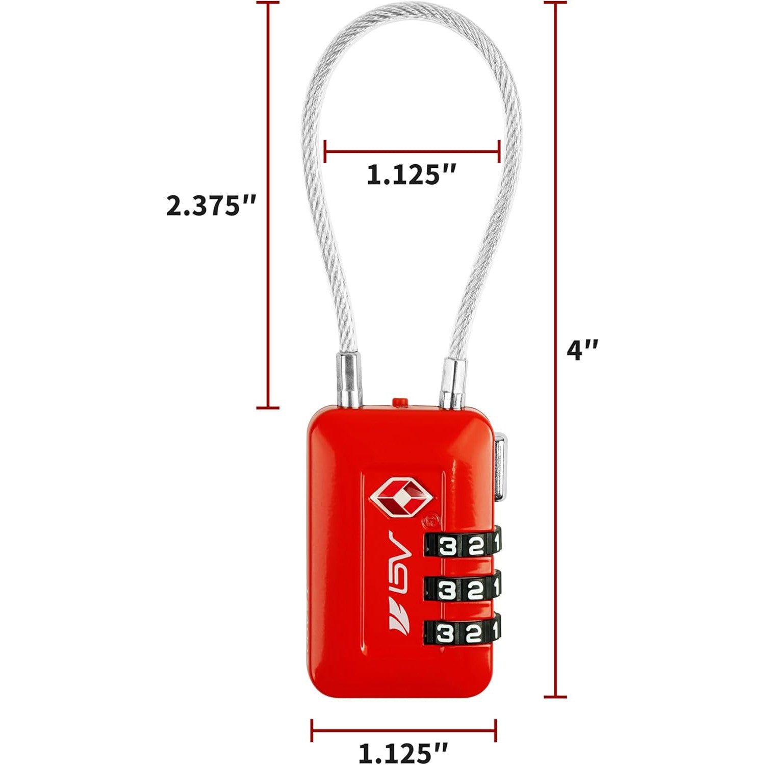 TSA-Approved Red Combination Travel Lock Set – 6 Pack for Luggage