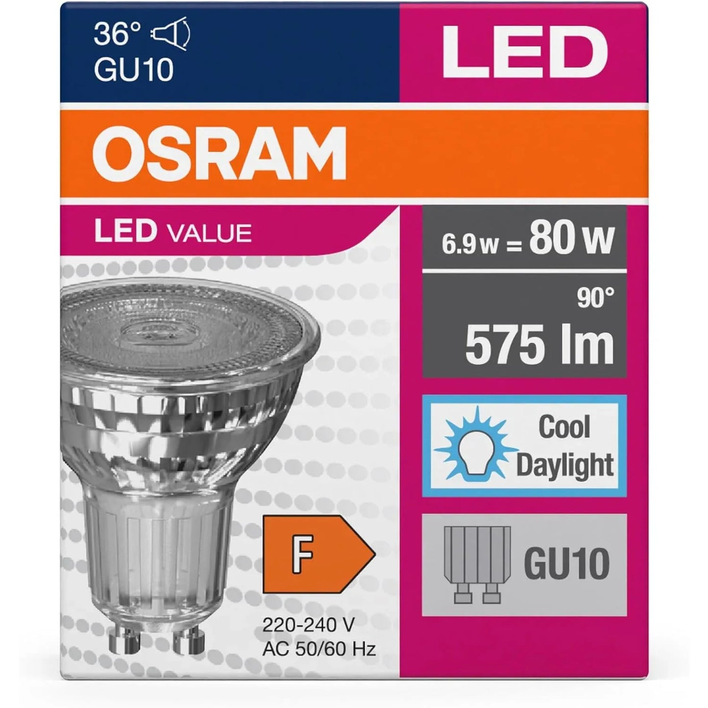 Osram Star Value PAR16 LED GU10 Spotlight 575 Lumens Warm White Replacement for 80W Incandescent - Gomix Brands Outlet