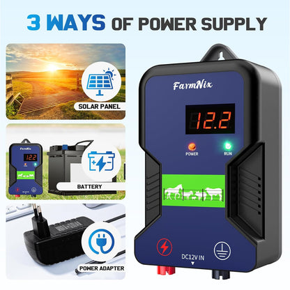 FarmNix 15KM High Voltage Electric Fence Controller 2J