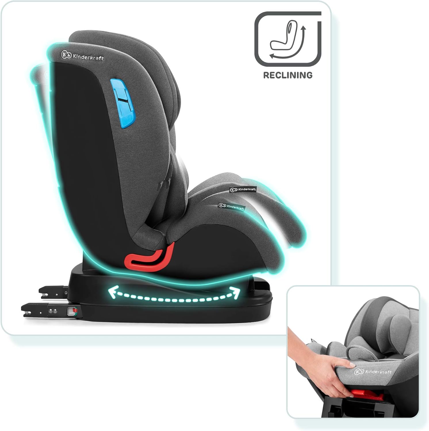 Kinderkraft Isofix Vado Car Seat, Group 0+/1/2, H-Guard, Black