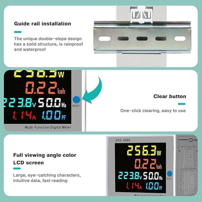BOSYTRO Smart WiFi Electricity Meter: 1-Phase AC40-300V 100A DIN Rail KWh Monitor