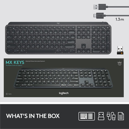 Logitech MX Keys Graphite Advanced Wireless Illuminated Keyboard