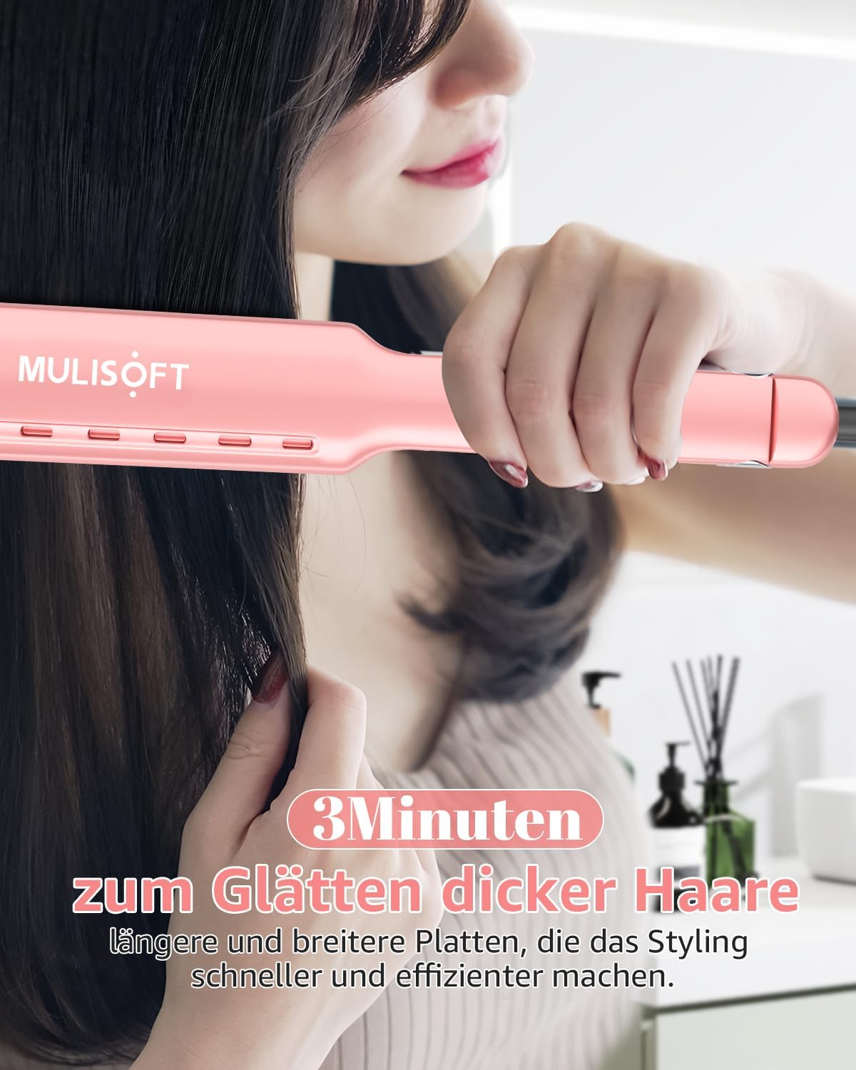 MULISOFT Compact Travel Hair Straightener with Nano Titanium Plates