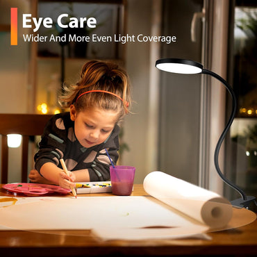 iFalarila LED Reading Light with Remote Clip-On Desk Lamp Dimmable Flexible Gooseneck 3 Color Modes 5 Brightness Levels